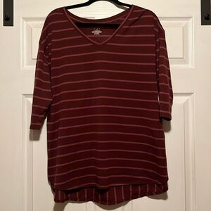 Lane Bryant 3/4 sleeve striped shirt Size 14/16